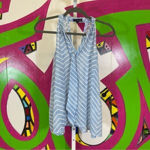 Timing, Halterneck Sheer Chevron Blouse. Size Large. In excellent condition!